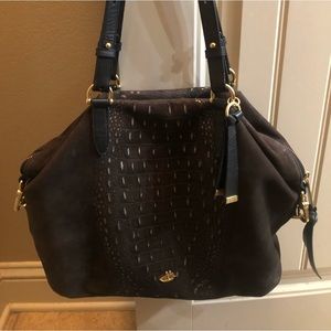 Brahmin Suede Gray Tote.
